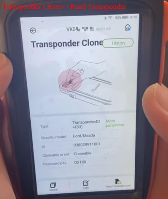 Transponder Clone>>Read Transponder